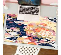 QRFASFZO Mouse Pad 31.5 × 12 inch Extended Large Mouse Mat Desk Pad, Stitched Edges Mousepad,Non-Slip Rubber Base,Japanese kimono, traditional Composition of motifs Asian ethnic f,Gaming Mouse Pad XL