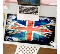 QRFASFZO Mouse Pad 31.5 × 12 inch Extended Large Mouse Mat Desk Pad, Stitched Edges Mousepad,Non-Slip Rubber Base,ld Shaky Grunge Distressed Union Jack Flag of Great in British Co,Gaming Mouse Pad XL