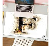 QRFASFZO Mouse Pad 31.5 × 12 inch Extended Large Mouse Mat Desk Pad, Stitched Edges Mousepad,Non-Slip Rubber Base,Letter F, Burning F Syllable Spoken symbols of the language in fi,Gaming Mouse Pad XL