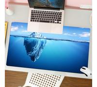 QRFASFZO Mouse Pad 31.5 × 12 inch Extended Large Mouse Mat Desk Pad, Stitched Edges Mousepad,Non-Slip Rubber Base,Iceberg - Hidden Danger and Global Warming Concept,Gaming Mouse Pad XL