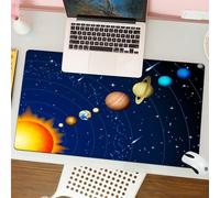 QRFASFZO Mouse Pad 31.5 × 12 inch Extended Large Mouse Mat Desk Pad, Stitched Edges Mousepad,Non-Slip Rubber Base,schematic diagram of the solar system, visual representation of T,Gaming Mouse Pad XL