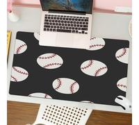 QRFASFZO Mouse Pad 31.5 × 12 inch Extended Large Mouse Mat Desk Pad, Stitched Edges Mousepad,Non-Slip Rubber Base,seamless doodle pattern. baseball. vector illustration,Gaming Mouse Pad XL
