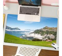 QRFASFZO Mouse Pad 31.5 × 12 inch Extended Large Mouse Mat Desk Pad, Stitched Edges Mousepad,Non-Slip Rubber Base,In the mountains from Switzerland with a view at the lake Lucerne,Gaming Mouse Pad XL