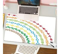 QRFASFZO Mouse Pad 31.5 × 12 inch Extended Large Mouse Mat Desk Pad, Stitched Edges Mousepad,Non-Slip Rubber Base,Arrow decoration, colorful rainbow curved striped arrows and leaf,Gaming Mouse Pad XL