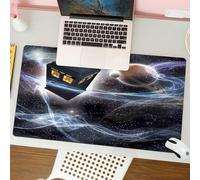 QRFASFZO Mouse Pad 31.5 × 12 inch Extended Large Mouse Mat Desk Pad, Stitched Edges Mousepad,Non-Slip Rubber Base,Tardis in the universe, who is in space, whose products and scie,Gaming Mouse Pad XL