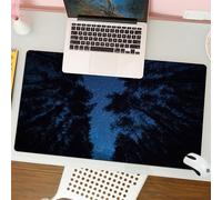 QRFASFZO Mouse Pad 31.5 × 12 inch Extended Large Mouse Mat Desk Pad, Stitched Edges Mousepad,Non-Slip Rubber Base,Night Sky,Dark Sky at Dawn in Mountain Forest with Pine Trees Sta,Gaming Mouse Pad XL