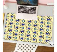 QRFASFZO Mouse Pad 31.5 × 12 inch Extended Large Mouse Mat Desk Pad, Stitched Edges Mousepad,Non-Slip Rubber Base,Ethnic,Moroccan Ceramic Motif with Arabesque Persian Folk Effects,Gaming Mouse Pad XL