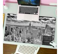 QRFASFZO Mouse Pad 31.5 × 12 inch Extended Large Mouse Mat Desk Pad, Stitched Edges Mousepad,Non-Slip Rubber Base,New York, NYC over Manhattan from the skyscraper roof Urban Globa,Gaming Mouse Pad XL