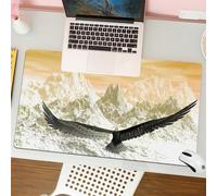 QRFASFZO Mouse Pad 31.5 × 12 inch Extended Large Mouse Mat Desk Pad, Stitched Edges Mousepad,Non-Slip Rubber Base,Birds, eagle flies towards the mountains in sunset clouds wild na,Gaming Mouse Pad XL