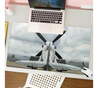 QRFASFZO Mouse Pad 31.5 × 12 inch Extended Large Mouse Mat Desk Pad, Stitched Edges Mousepad,Non-Slip Rubber Base,Airplane Decor,Supermarine Spitfire Mk. XVI from the back,Gaming Mouse Pad XL
