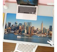 QRFASFZO Mouse Pad 31.5 × 12 inch Extended Large Mouse Mat Desk Pad, Stitched Edges Mousepad,Non-Slip Rubber Base,New York City skyline panorama over Hudson river with Empire Stat,Gaming Mouse Pad XL