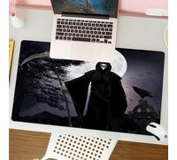 QRFASFZO Mouse Pad 31.5 × 12 inch Extended Large Mouse Mat Desk Pad, Stitched Edges Mousepad,Non-Slip Rubber Base,Illustration - Silhouette of a Grim Reaper or fantasy evil spirit,Gaming Mouse Pad XL