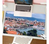 QRFASFZO Mouse Pad 31.5 × 12 inch Extended Large Mouse Mat Desk Pad, Stitched Edges Mousepad,Non-Slip Rubber Base,UNESCO World Heritage Site.Split panoramic view of town Dalmatia,Gaming Mouse Pad XL