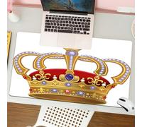 QRFASFZO Mouse Pad 31.5 × 12 inch Extended Large Mouse Mat Desk Pad, Stitched Edges Mousepad,Non-Slip Rubber Base,King,Royal Crown with Gem Like Image Symbol of Imperial Majestic,Gaming Mouse Pad XL