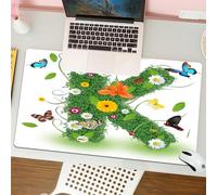 QRFASFZO Mouse Pad 31.5 × 12 inch Extended Large Mouse Mat Desk Pad, Stitched Edges Mousepad,Non-Slip Rubber Base,Letter K, capital K Green themed image with inspirations from nat,Gaming Mouse Pad XL