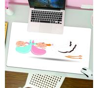 QRFASFZO Mouse Pad 31.5 × 12 inch Extended Large Mouse Mat Desk Pad, Stitched Edges Mousepad,Non-Slip Rubber Base,Whimsical Scene，Stork Carrying Smiling Babies, Spreading the Deli,Gaming Mouse Pad XL