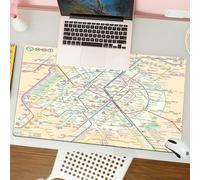 QRFASFZO Mouse Pad 31.5 × 12 inch Extended Large Mouse Mat Desk Pad, Stitched Edges Mousepad,Non-Slip Rubber Base,Paris Metro Map, a vivid map showing the complex network and RER,Gaming Mouse Pad XL