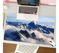 QRFASFZO Mouse Pad 31.5 × 12 inch Extended Large Mouse Mat Desk Pad, Stitched Edges Mousepad,Non-Slip Rubber Base,Majestic mountain landscape, towering mountains shrouded under th,Gaming Mouse Pad XL