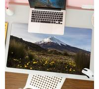QRFASFZO Mouse Pad 31.5 × 12 inch Extended Large Mouse Mat Desk Pad, Stitched Edges Mousepad,Non-Slip Rubber Base,Volcano,Cotopaxi Volcano at Dawn Walking Through the Wilderness E,Gaming Mouse Pad XL