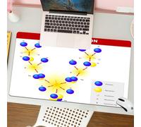 QRFASFZO Mouse Pad 31.5 × 12 inch Extended Large Mouse Mat Desk Pad, Stitched Edges Mousepad,Non-Slip Rubber Base,Educational, Nuclear Fusion Proton Neutron Chain,Gaming Mouse Pad XL