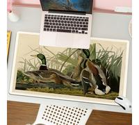 QRFASFZO Mouse Pad 31.5 × 12 inch Extended Large Mouse Mat Desk Pad, Stitched Edges Mousepad,Non-Slip Rubber Base,Wild ducks, reeds and ducks in the water in the natural habitat s,Gaming Mouse Pad XL