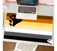 QRFASFZO Mouse Pad 31.5 × 12 inch Extended Large Mouse Mat Desk Pad, Stitched Edges Mousepad,Non-Slip Rubber Base,Sex Gay Sign LGBTQ Movement Bear LGBT Couple Banner Pride Format,Gaming Mouse Pad XL