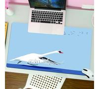 QRFASFZO Mouse Pad 31.5 × 12 inch Extended Large Mouse Mat Desk Pad, Stitched Edges Mousepad,Non-Slip Rubber Base,Birds,Swan Taking Off From the Water Flying Birds in the Sky Wild,Gaming Mouse Pad XL