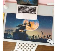 QRFASFZO Mouse Pad 31.5 × 12 inch Extended Large Mouse Mat Desk Pad, Stitched Edges Mousepad,Non-Slip Rubber Base,Fantasy World, dead queen in the castle Zombies in the cemetery L,Gaming Mouse Pad XL