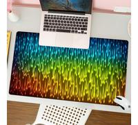 QRFASFZO Mouse Pad 31.5 × 12 inch Extended Large Mouse Mat Desk Pad, Stitched Edges Mousepad,Non-Slip Rubber Base,Artistic, the spectrum of colored stripes produces dynamic and ra,Gaming Mouse Pad XL