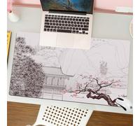 QRFASFZO Mouse Pad 31.5 × 12 inch Extended Large Mouse Mat Desk Pad, Stitched Edges Mousepad,Non-Slip Rubber Base,Vector illustration of a Chinese landscape in the style of old ch,Gaming Mouse Pad XL
