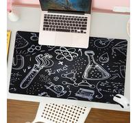 QRFASFZO Mouse Pad 31.5 × 12 inch Extended Large Mouse Mat Desk Pad, Stitched Edges Mousepad,Non-Slip Rubber Base,School science lab doodle sketch seamless pattern on blackboard,Gaming Mouse Pad XL