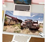 QRFASFZO Mouse Pad 31.5 × 12 inch Extended Large Mouse Mat Desk Pad, Stitched Edges Mousepad,Non-Slip Rubber Base,Abandoned restaraunt on route 66 road in USA(1),Gaming Mouse Pad XL