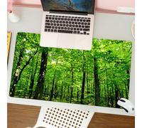 QRFASFZO Mouse Pad 31.5 × 12 inch Extended Large Mouse Mat Desk Pad, Stitched Edges Mousepad,Non-Slip Rubber Base,Nature, forest tree forest jungle in sunny day mother earth,Gaming Mouse Pad XL