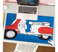 QRFASFZO Mouse Pad 31.5 × 12 inch Extended Large Mouse Mat Desk Pad, Stitched Edges Mousepad,Non-Slip Rubber Base,Red scooter motobike on a white background vector,Gaming Mouse Pad XL