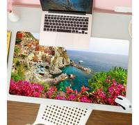 QRFASFZO Mouse Pad 31.5 × 12 inch Extended Large Mouse Mat Desk Pad, Stitched Edges Mousepad,Non-Slip Rubber Base,Manarola- beautiful village in Cinque terre Liguria Italy,Gaming Mouse Pad XL