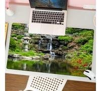 QRFASFZO Mouse Pad 31.5 × 12 inch Extended Large Mouse Mat Desk Pad, Stitched Edges Mousepad,Non-Slip Rubber Base,Japanese collection, waterfall and pond under the bridge Riflessi,Gaming Mouse Pad XL