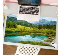 QRFASFZO Mouse Pad 31.5 × 12 inch Extended Large Mouse Mat Desk Pad, Stitched Edges Mousepad,Non-Slip Rubber Base,Zelenci pond in Triglav National Park Slovenia,Gaming Mouse Pad XL