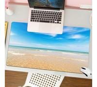QRFASFZO Mouse Pad 31.5 × 12 inch Extended Large Mouse Mat Desk Pad, Stitched Edges Mousepad,Non-Slip Rubber Base,Ocean, sea and sky landscape on the beach in tropical exotic fant,Gaming Mouse Pad XL