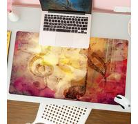QRFASFZO Mouse Pad 31.5 × 12 inch Extended Large Mouse Mat Desk Pad, Stitched Edges Mousepad,Non-Slip Rubber Base,Art, blur, colorful violin, treble clef and notes mixed together,Gaming Mouse Pad XL