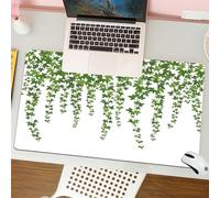 QRFASFZO Mouse Pad 31.5 × 12 inch Extended Large Mouse Mat Desk Pad, Stitched Edges Mousepad,Non-Slip Rubber Base,Green ivy. Creeper wall climbing plant hanging from above. Garden,Gaming Mouse Pad XL