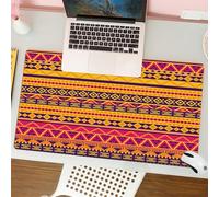 QRFASFZO Mouse Pad 31.5 × 12 inch Extended Large Mouse Mat Desk Pad, Stitched Edges Mousepad,Non-Slip Rubber Base,Modern native american tribal motifs clothing fabric ethnic tradi,Gaming Mouse Pad XL