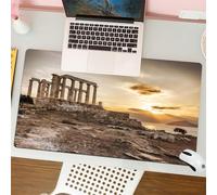 QRFASFZO Mouse Pad 31.5 × 12 inch Extended Large Mouse Mat Desk Pad, Stitched Edges Mousepad,Non-Slip Rubber Base,Famous Greek temple Poseidon Cape Sounion in Greece,Gaming Mouse Pad XL
