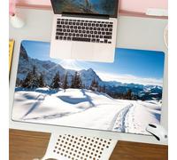 QRFASFZO Mouse Pad 31.5 × 12 inch Extended Large Mouse Mat Desk Pad, Stitched Edges Mousepad,Non-Slip Rubber Base,Winter decorations, panorama winter landscape on the mountain wit,Gaming Mouse Pad XL
