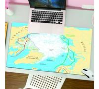 QRFASFZO Mouse Pad 31.5 × 12 inch Extended Large Mouse Mat Desk Pad, Stitched Edges Mousepad,Non-Slip Rubber Base,Arctic Ocean sea routes map with Northwest Passage and Northern S,Gaming Mouse Pad XL