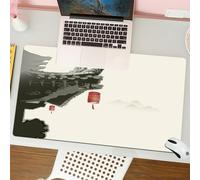 QRFASFZO Mouse Pad 31.5 × 12 inch Extended Large Mouse Mat Desk Pad, Stitched Edges Mousepad,Non-Slip Rubber Base,Ancient China Decorations,Traditional Lantern Hanging From Pavili,Gaming Mouse Pad XL