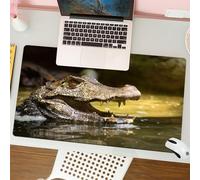 QRFASFZO Mouse Pad 31.5 × 12 inch Extended Large Mouse Mat Desk Pad, Stitched Edges Mousepad,Non-Slip Rubber Base,Aquatic predator, the appearance of the crocodile's mouth in the,Gaming Mouse Pad XL