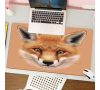 QRFASFZO Mouse Pad 31.5 × 12 inch Extended Large Mouse Mat Desk Pad, Stitched Edges Mousepad,Non-Slip Rubber Base,Fox,Cute Fluffy Face of Forest Fox Young Baby Mammal Predator Can,Gaming Mouse Pad XL