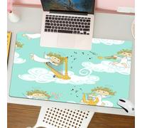 QRFASFZO Mouse Pad 31.5 × 12 inch Extended Large Mouse Mat Desk Pad, Stitched Edges Mousepad,Non-Slip Rubber Base,Seamless pattern of funny cartoon band of angels,Gaming Mouse Pad XL