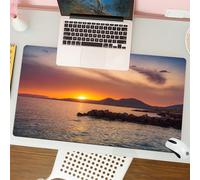 QRFASFZO Mouse Pad 31.5 × 12 inch Extended Large Mouse Mat Desk Pad, Stitched Edges Mousepad,Non-Slip Rubber Base,Amazing sunset at the marina of Neapoli town in Peloponnese Greec,Gaming Mouse Pad XL