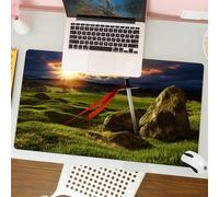 QRFASFZO Mouse Pad 31.5 × 12 inch Extended Large Mouse Mat Desk Pad, Stitched Edges Mousepad,Non-Slip Rubber Base,King, Arthur Camelot Legendary Myth in England Ir,Gaming Mouse Pad XL